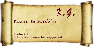 Kazai Gracián névjegykártya